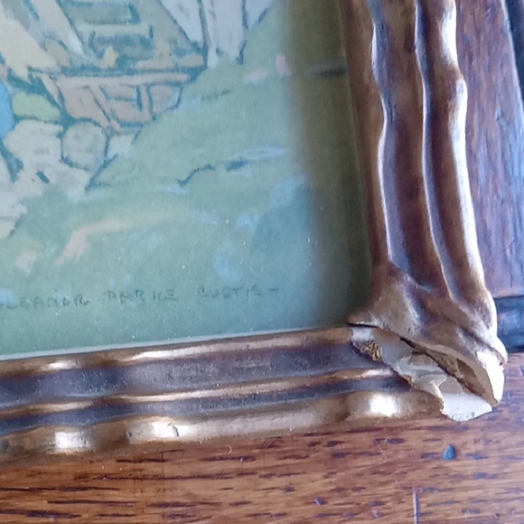 Vintage Swiss Framed Mountain Village Art - Picture 6 of 9